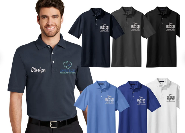 Custom Logo Polo With Embroidery Digitized Stitched Business 